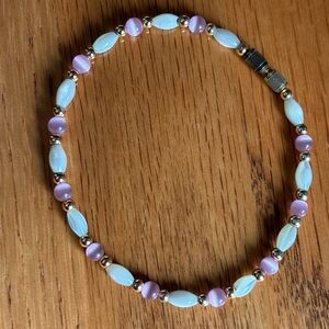 Pink and White Pearl Like Bracelet